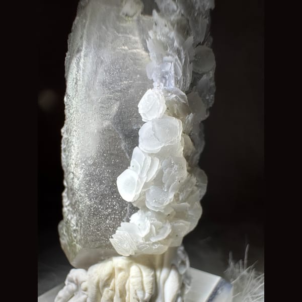 Quartz with Calcite Coating Inner Mongolia 8.5 cm — detail view