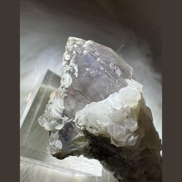 Quartz with Calcite Coating Inner Mongolia 8.5 cm — detail view