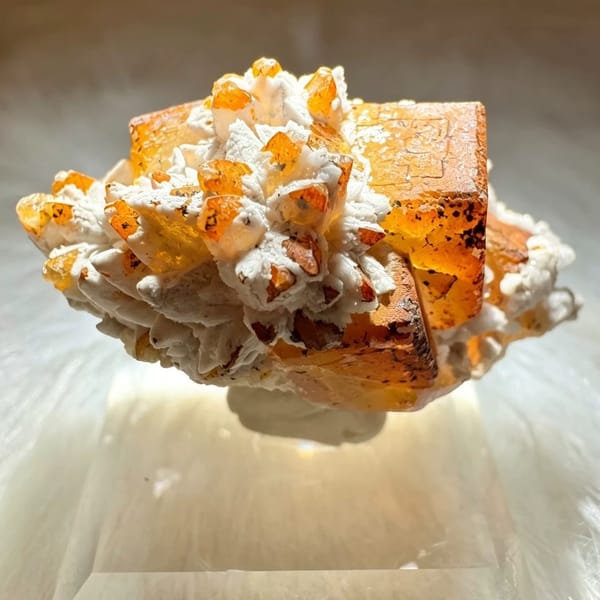 Fluorite and Calcite with Quartz Yunnan 5.0 cm — complete view