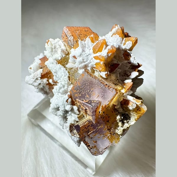Fluorite and Calcite with Quartz Yunnan 5.0 cm — alternate view