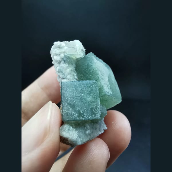 Soft-toned Morandi fluorite from Inner Mongolia — alternate view