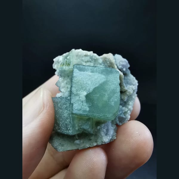 Soft-toned Morandi fluorite from Inner Mongolia — detail view