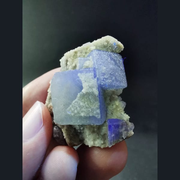 Soft-toned Morandi fluorite from Inner Mongolia — detail view