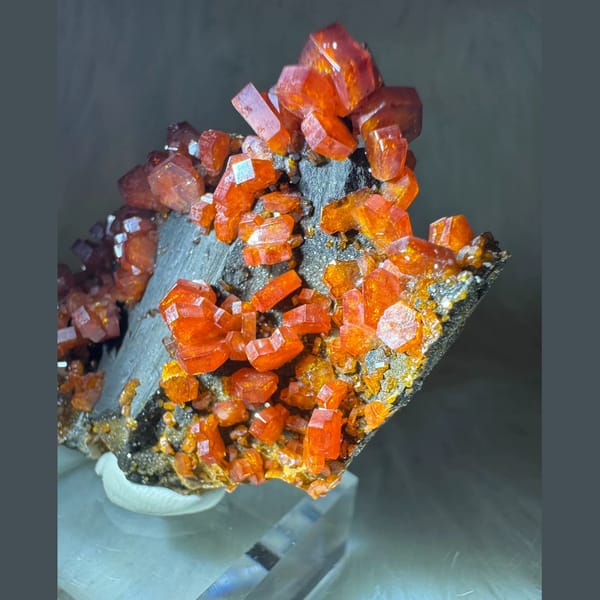 Orange-Red Vanadinite Plate Morocco 7.0 cm — alternate view