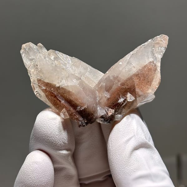 Swallowtail-twinned calcite A from Hubei — complete view