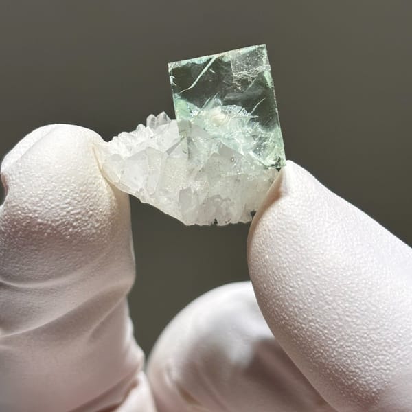 Zhejiang fluorite with quartz — alternate view