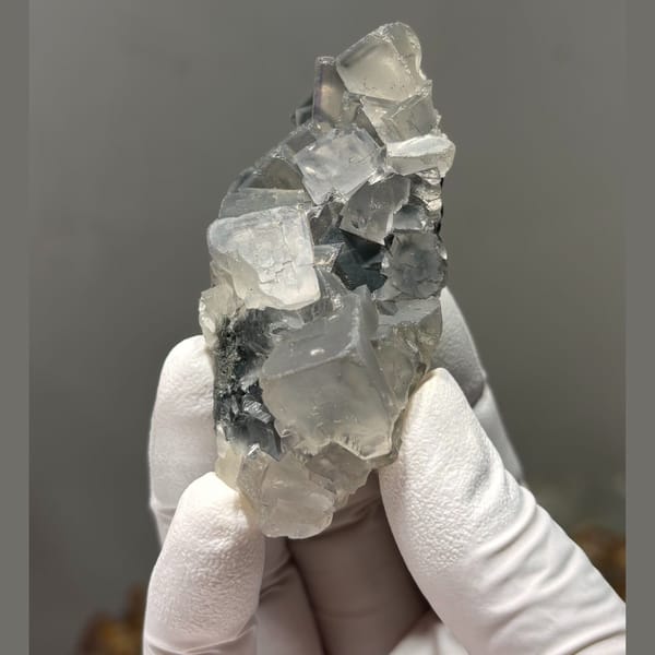 Gray fluorite from Guizhou — complete view