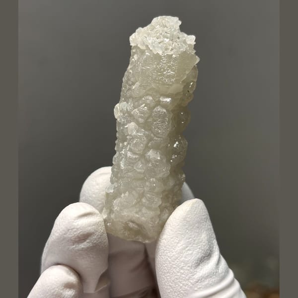 High-temp quartz with calcite from Inner Mongolia — alternate view