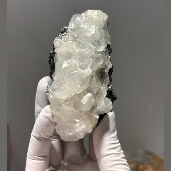 Calcite with sphalerite from Hubei — alternate view