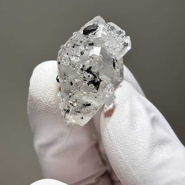 Freestanding calcite with quartz from Yunnan — alternate view