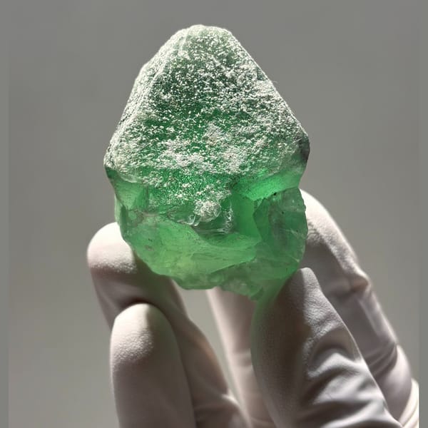 Green fluorite from Outer Mongolia — complete view