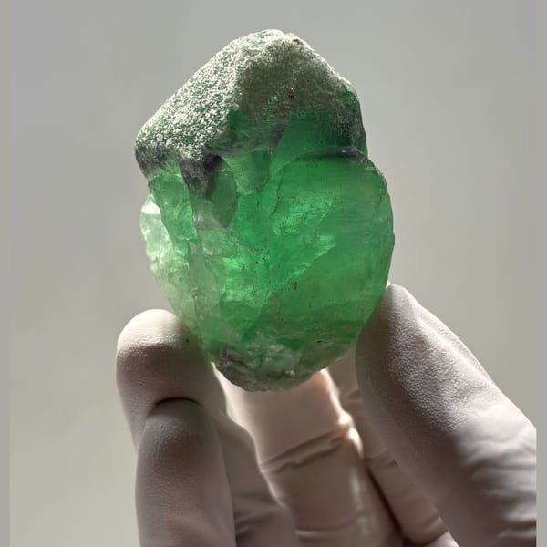 Green fluorite from Outer Mongolia — alternate view