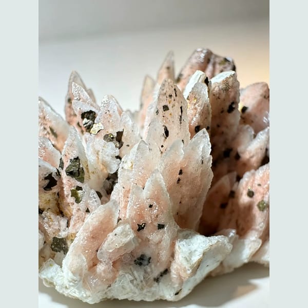 Pink Calcite with Chalcopyrite Jiangxi 9.5 cm — alternate view