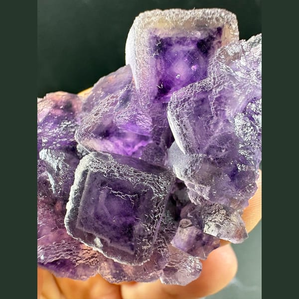 Lavender fluorite cubes with purple inner phantoms from Henan — alternate view