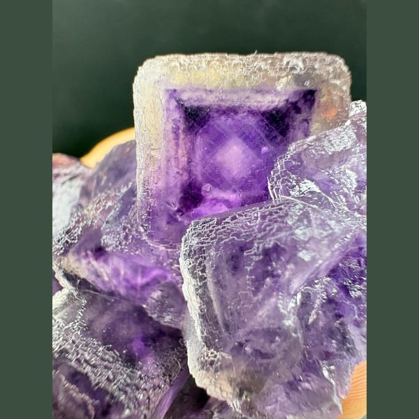 Lavender fluorite cubes with purple inner phantoms from Henan — alternate view