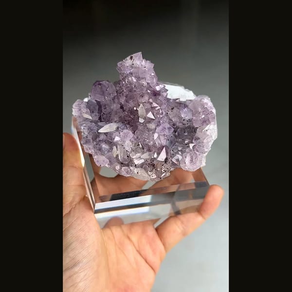 Amethyst with calcite from Brazil — complete view