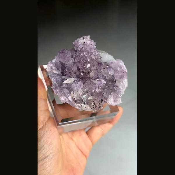 Amethyst with calcite from Brazil — alternate view