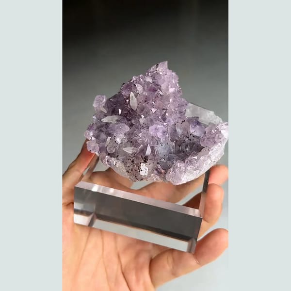 Amethyst with calcite from Brazil — alternate view