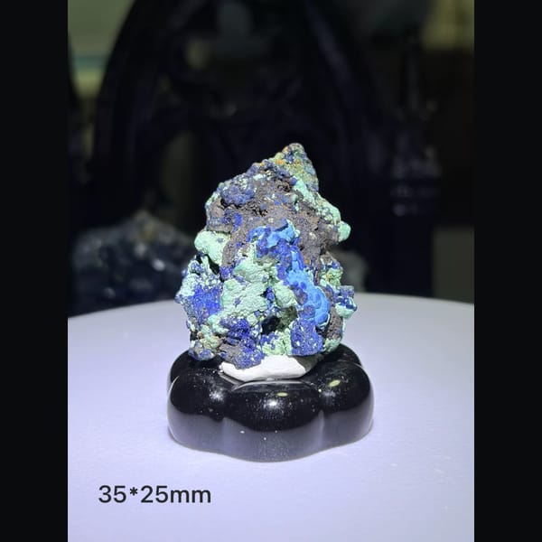 Azurite with chrysocolla from Yunnan — complete view