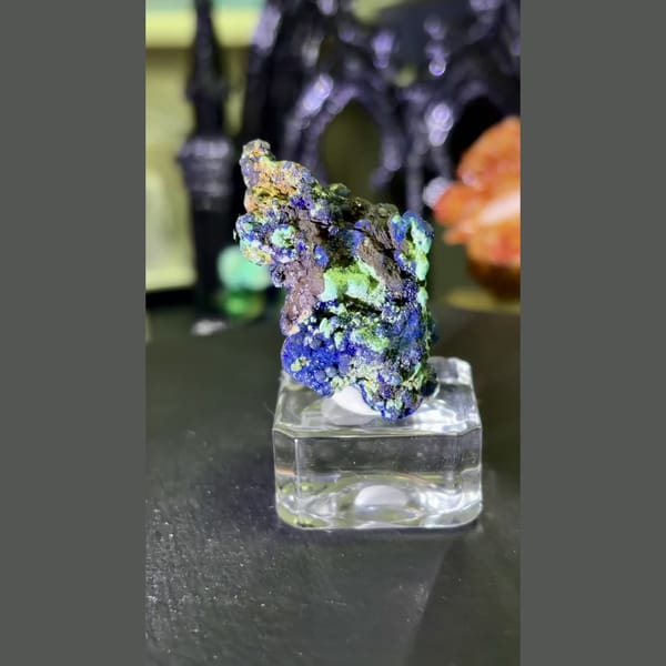 Azurite with chrysocolla from Yunnan — alternate view
