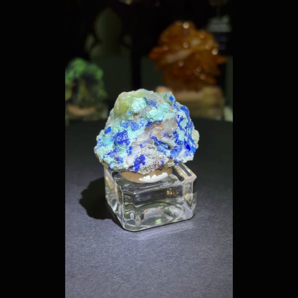 Azurite with chrysocolla and quartz — alternate view