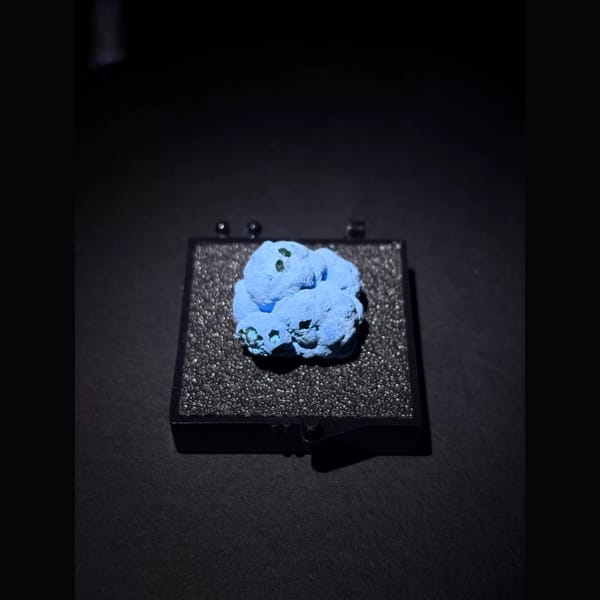Blue chrysocolla with malachite from the DR Congo — alternate view