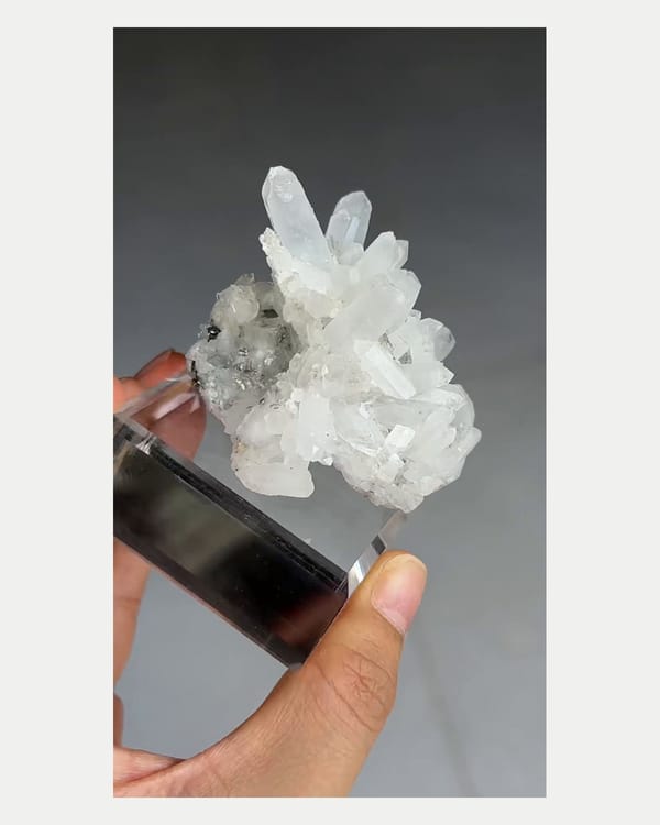Complete reverse view of Yunnan pyrite and white quartz