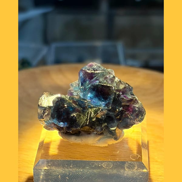 Green phantom fluorite from Namibia — detail view