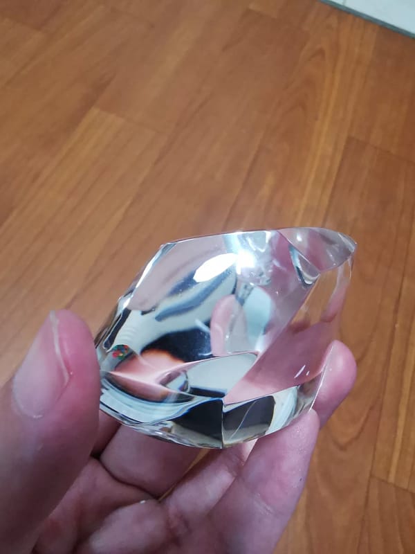 Complete reverse angled view of the exact transparent quartz specimen