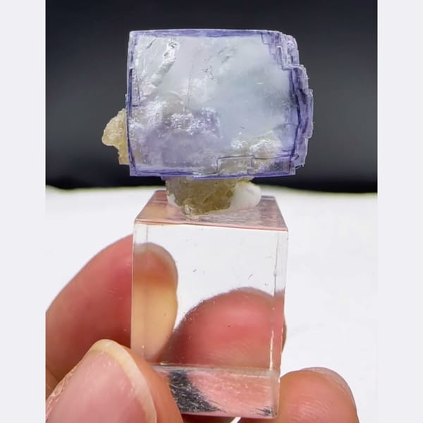 Pale Blue Fluorite with Inclusions Yaogangxian 1.7 cm — complete view