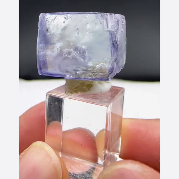 Pale Blue Fluorite with Inclusions Yaogangxian 1.7 cm — alternate view