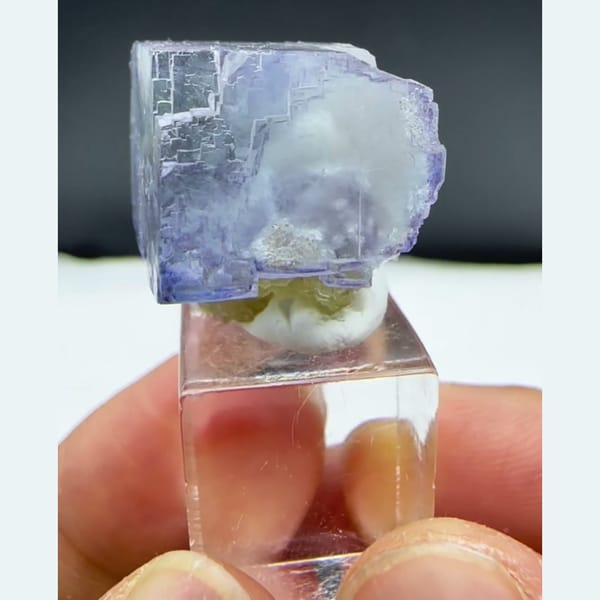 Pale Blue Fluorite with Inclusions Yaogangxian 1.7 cm — alternate view