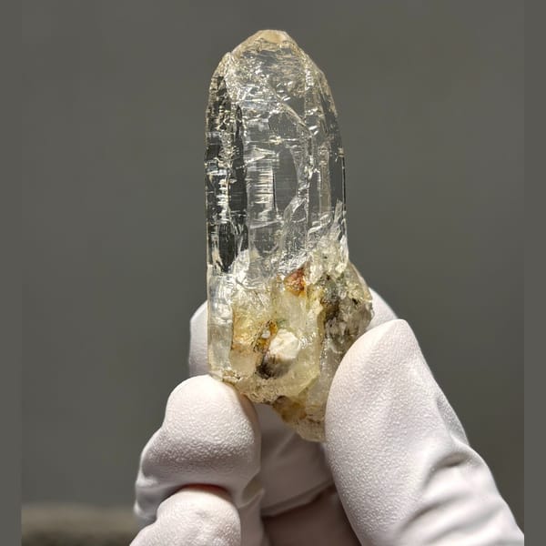 Complete-tip Himalayan quartz from Pakistan — detail view