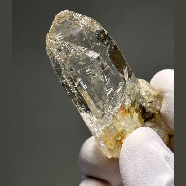 Complete-tip Himalayan quartz from Pakistan — detail view