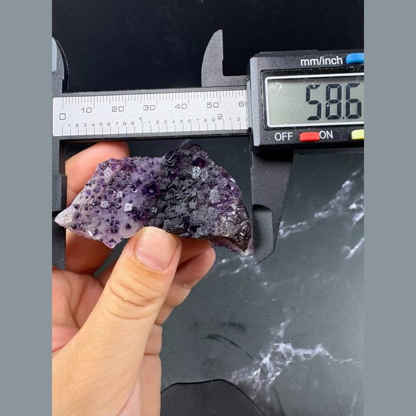 Plate of purple fluorite cubes with pale windows from Henan — alternate view