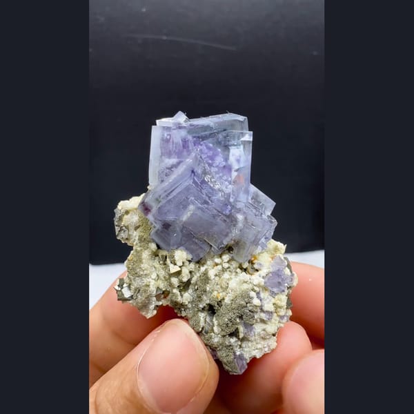Snowflake Fluorite with Arsenopyrite Yaogangxian 4.3 cm — complete view
