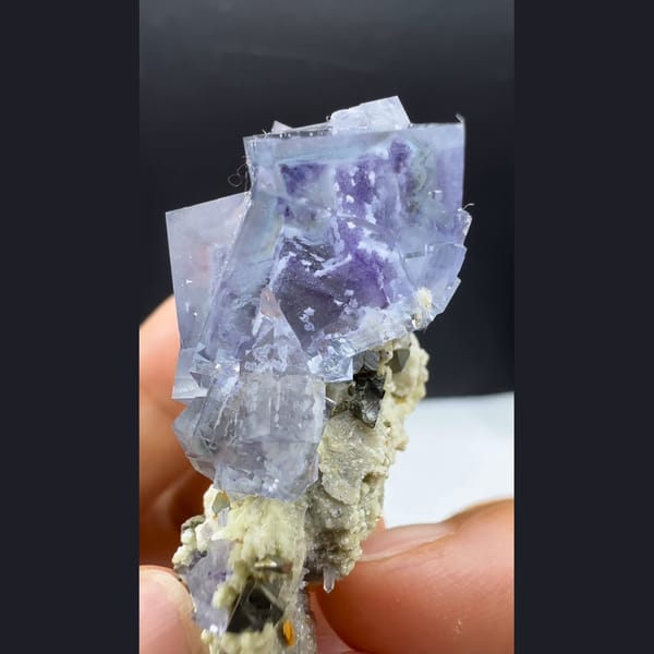 Snowflake Fluorite with Arsenopyrite Yaogangxian 4.3 cm — alternate view