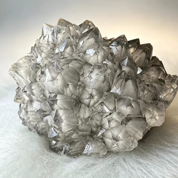Quartz with Apophyllite Plates Inner Mongolia 3.5 cm — detail view