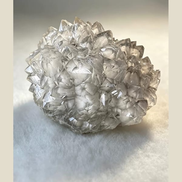Quartz with Apophyllite Plates Inner Mongolia 3.5 cm — detail view