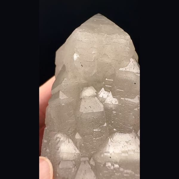 Palm-sized milky castle quartz from Inner Mongolia — detail view