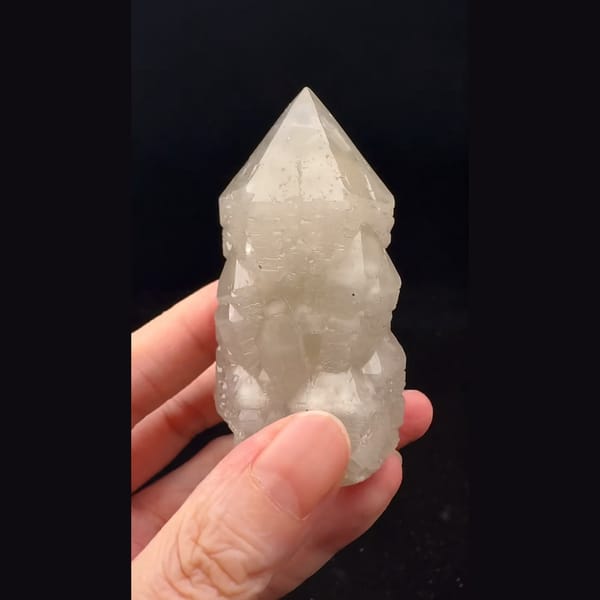 Palm-sized milky castle quartz from Inner Mongolia — detail view