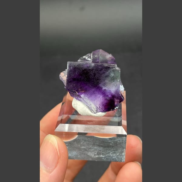 Blue-purple fluorite A from Inner Mongolia — detail view
