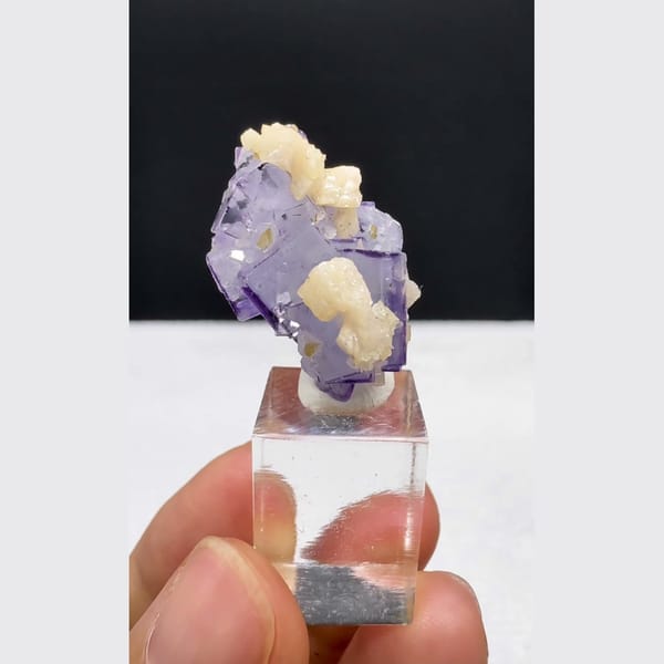 Lavender Fluorite with Dolomite Yaogangxian 2.4 cm — complete view