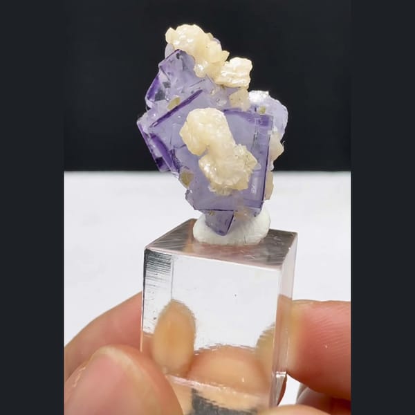 Lavender Fluorite with Dolomite Yaogangxian 2.4 cm — alternate view