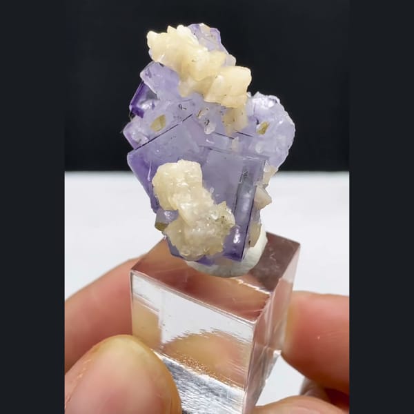 Lavender Fluorite with Dolomite Yaogangxian 2.4 cm — alternate view