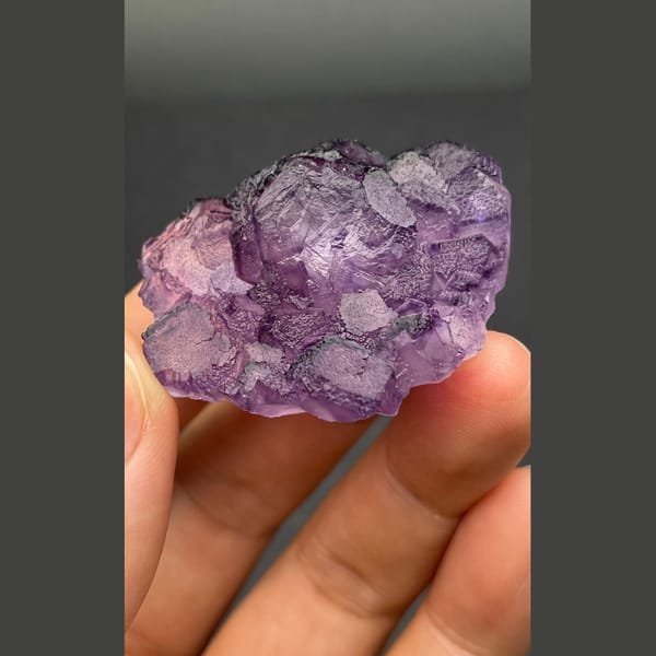 Eggplant-purple fluorite from Henan — alternate view