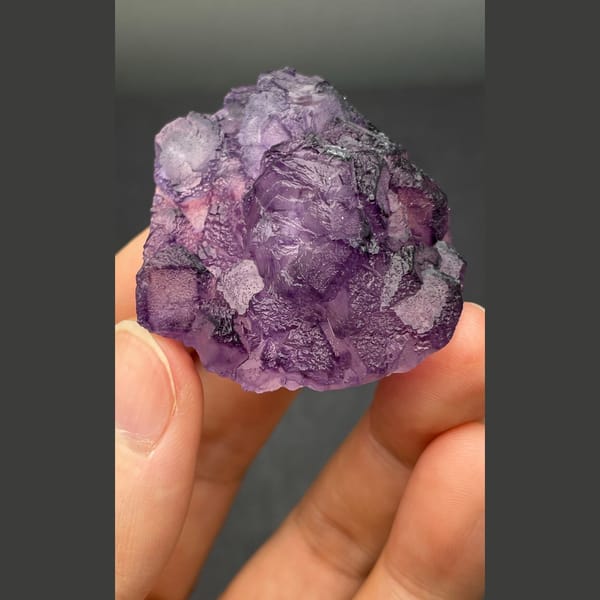 Eggplant-purple fluorite from Henan — alternate view
