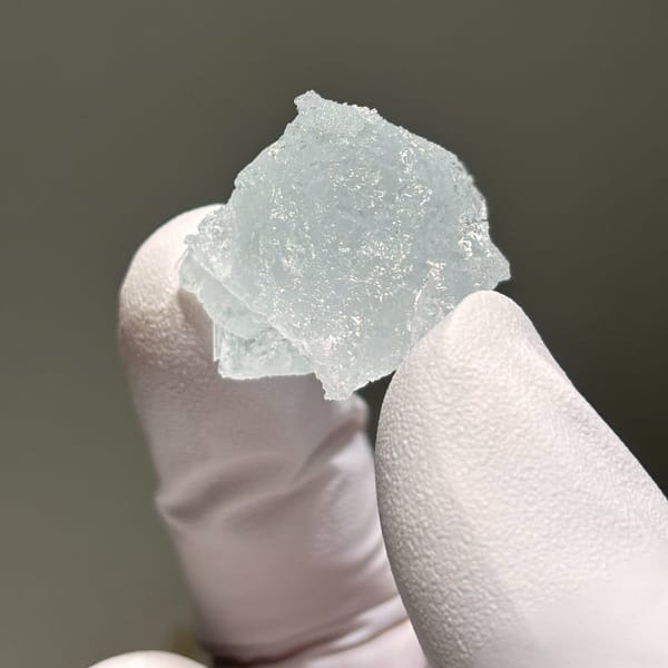 Xuebaoding aquamarine with mining base — alternate view
