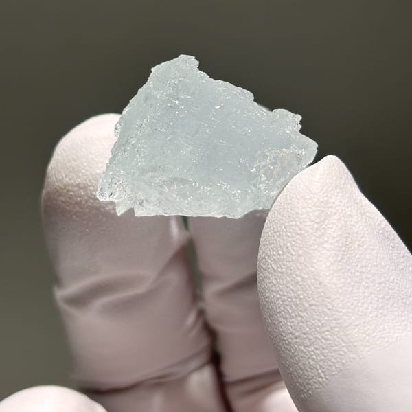 Xuebaoding aquamarine with mining base — alternate view