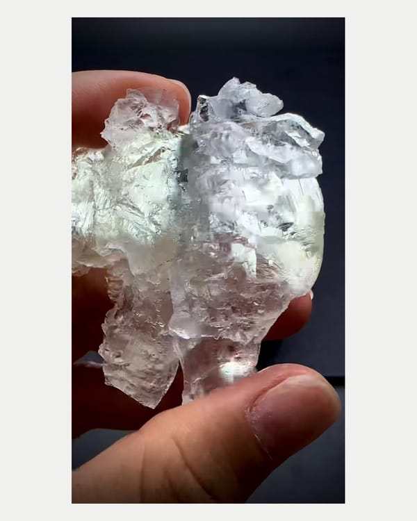 Complete reverse view of naturally etched fluorite crystal